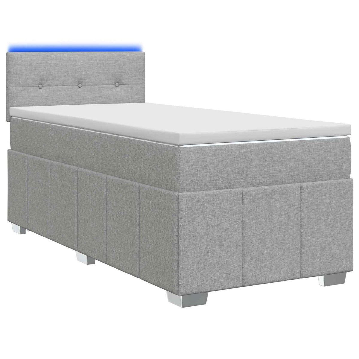 Boxspringbed met matras Lichtgrijs 90 x 200 cm Stof is nu te koop bij PeponiXL, paradijselijk wonen!