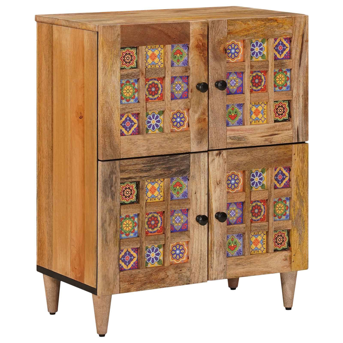 Dressoir met opslag Naturel 60 x 33 x 75 cm Massief Mango Hout is nu te koop bij PeponiXL, paradijselijk wonen!