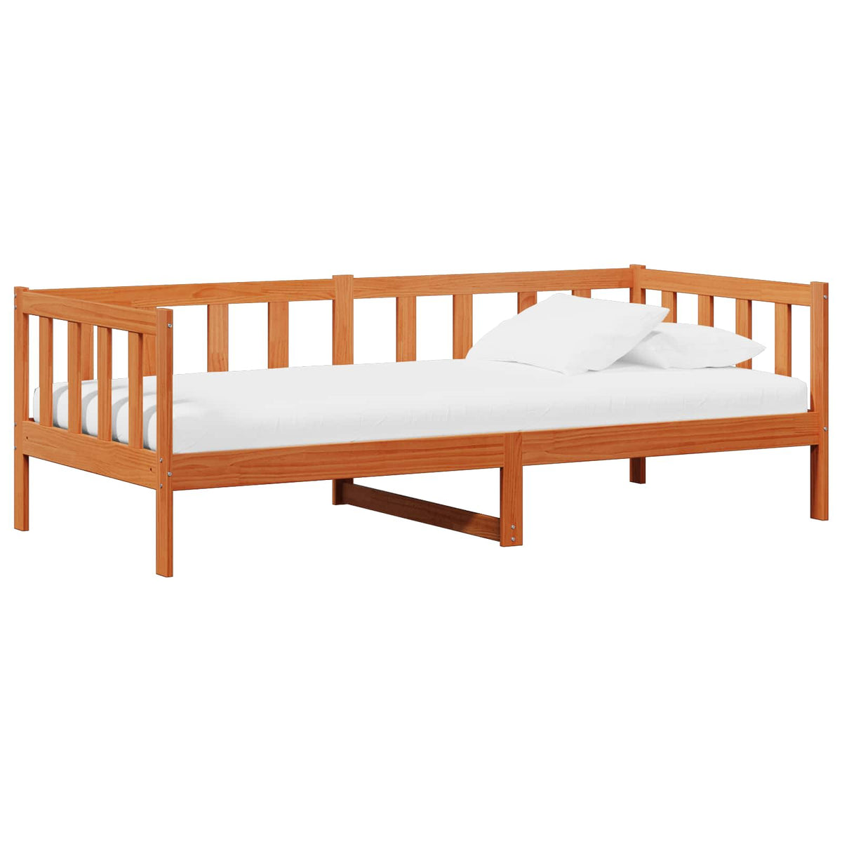Daybed met matras met hoofdeinde Waxbruin en wit 90 x 200 cm is nu te koop bij PeponiXL, paradijselijk wonen!