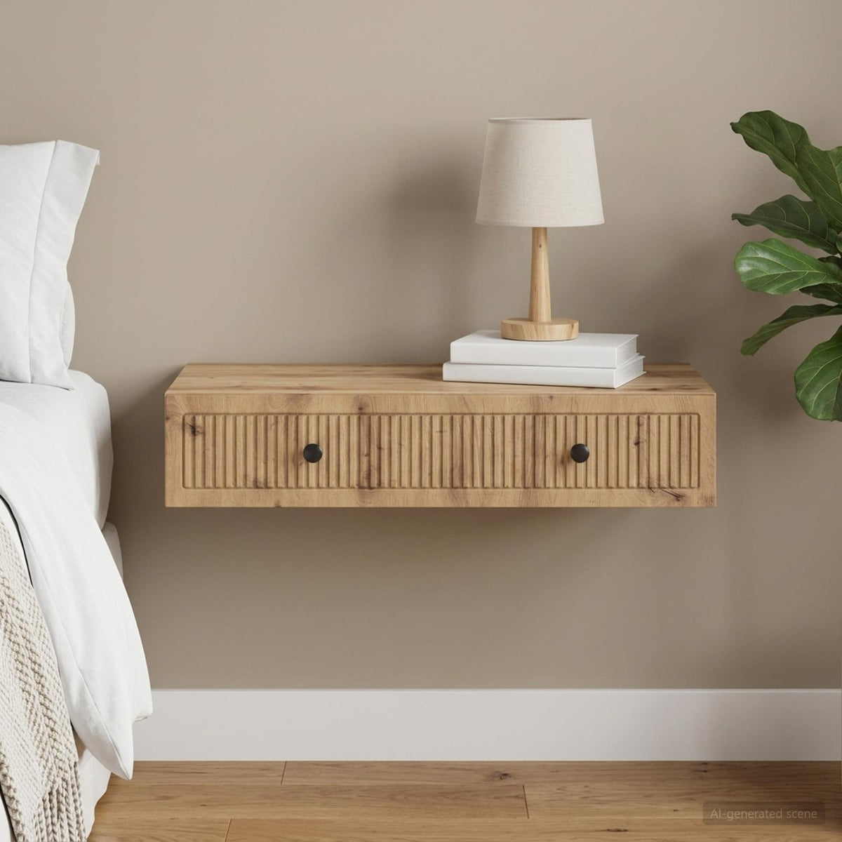 Wandmontage Zijtafel Artisanaal eiken 87,5 x 34,5 x 17 cm is nu te koop bij PeponiXL, paradijselijk wonen!