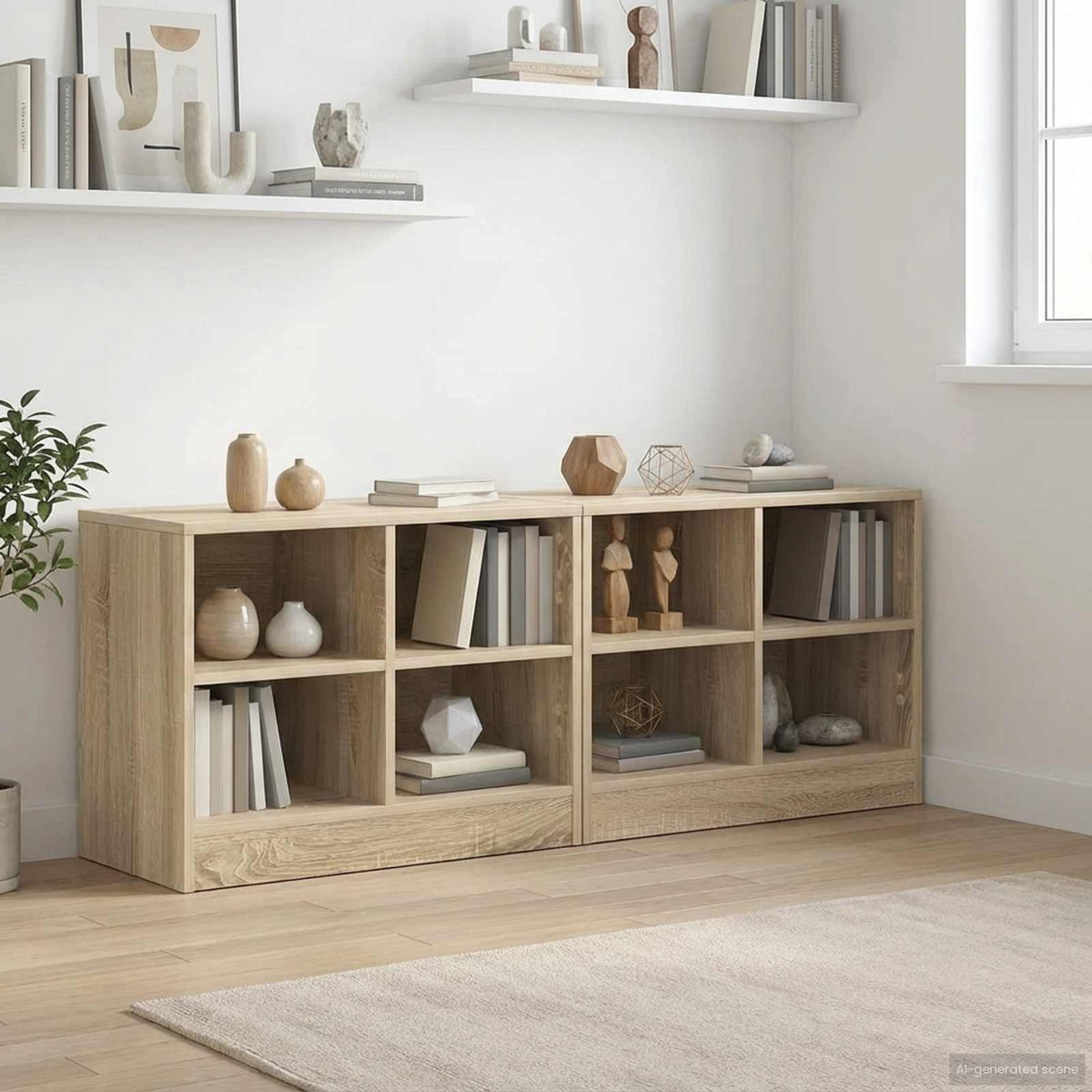 Bed kast 2 pcs Sonoma Eiken 66 x 33 x 48 cm Bewerkt hout is nu te koop bij PeponiXL, paradijselijk wonen!