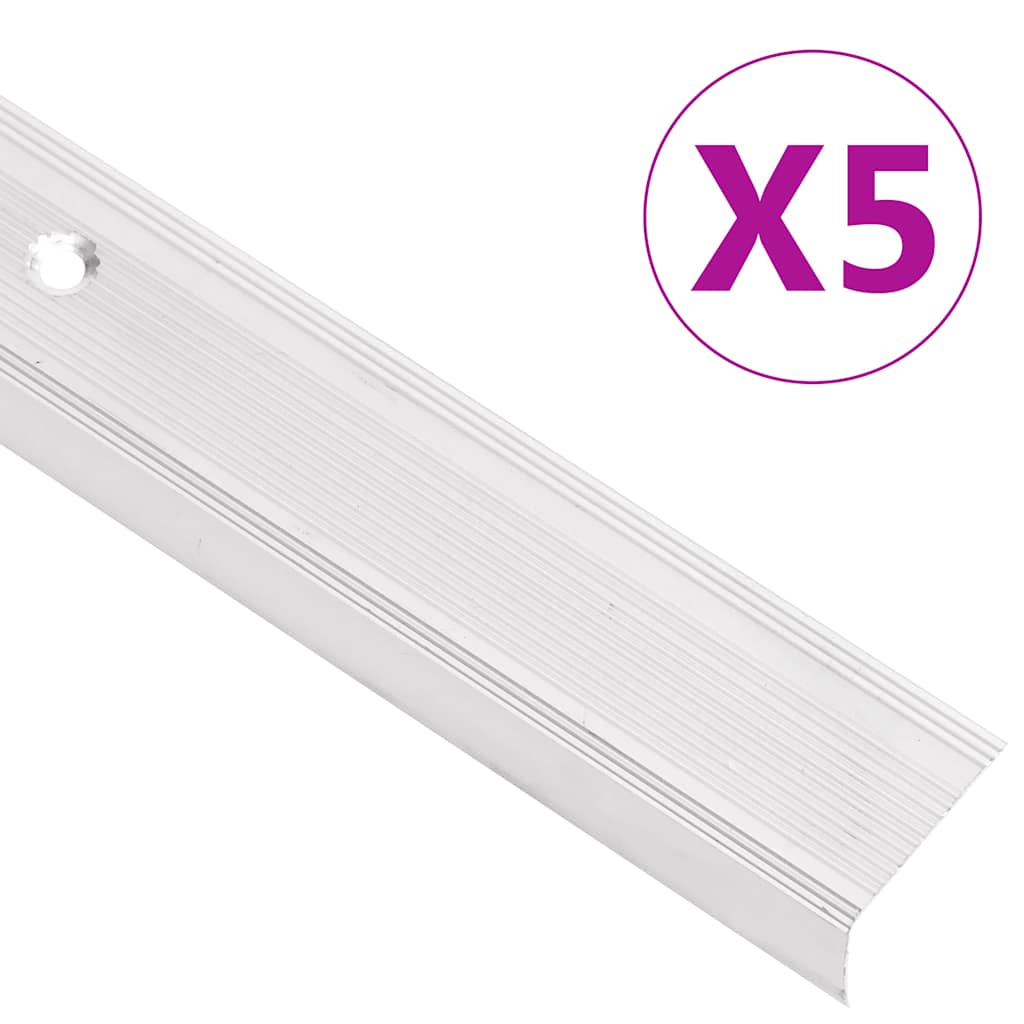 Trapneuzen L-vormig 5 st 100 cm aluminium zilverkleurig is nu te koop bij PeponiXL, paradijselijk wonen!