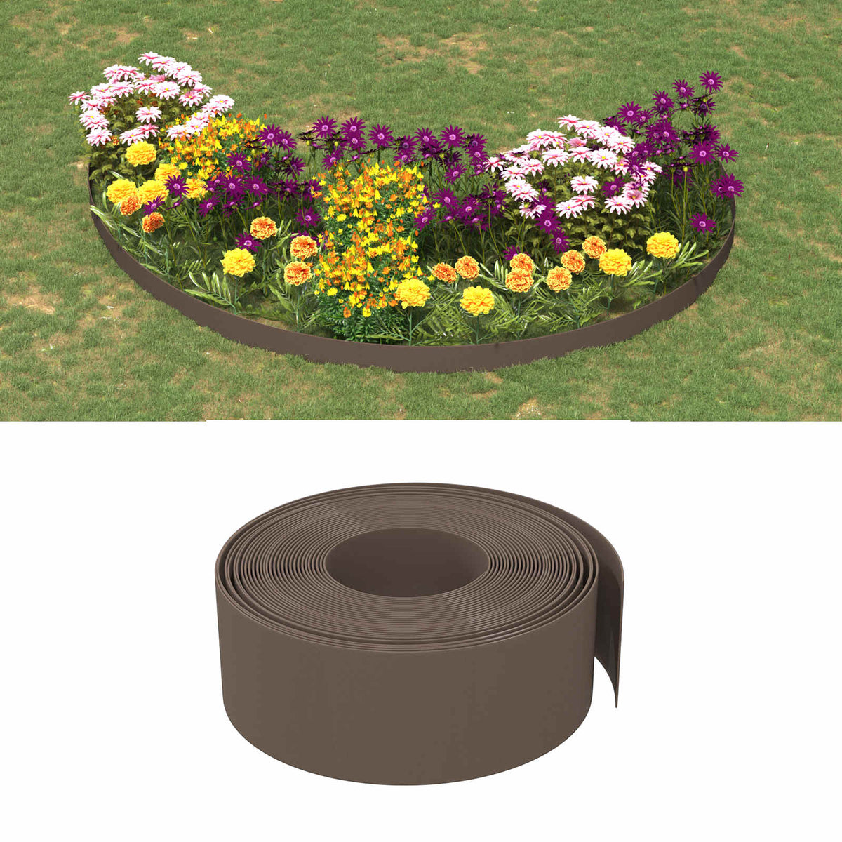 Tuinkanten 25 m 20 cm PE Bruin is nu te koop bij PeponiXL, paradijselijk wonen!