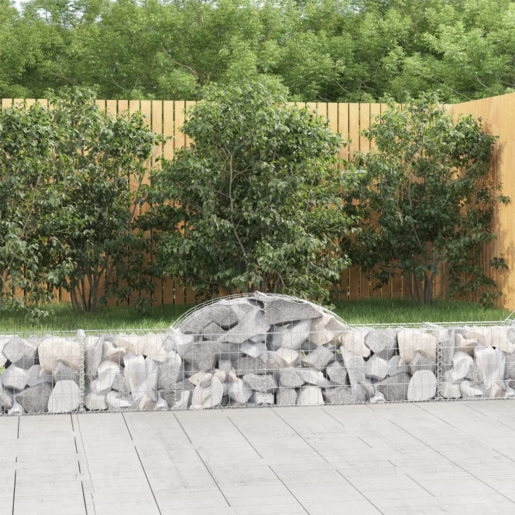 Schanskorven 9 st gewelfd 200x30x40/60 cm gegalvaniseerd ijzer is nu te koop bij PeponiXL, paradijselijk wonen!