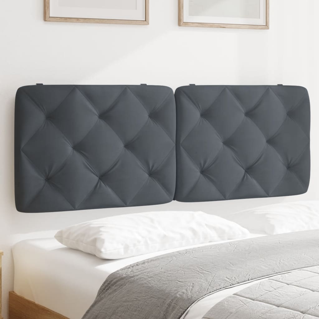 Hoofdbordkussen 137 cm fluweel donkergrijs is nu te koop bij PeponiXL, paradijselijk wonen!