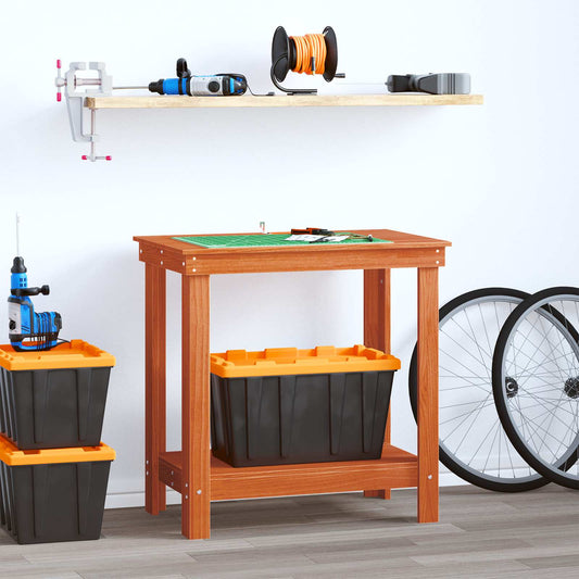 Werkbank met plank Wasbruin 80 x 50 x 80 cm Massief grenenhout is nu te koop bij PeponiXL, paradijselijk wonen!