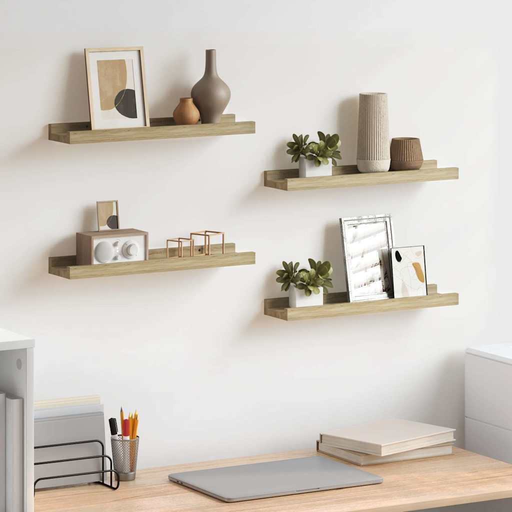 Wandschappen 4 st 40x9x3 cm sonoma eikenkleurig is nu te koop bij PeponiXL, paradijselijk wonen!