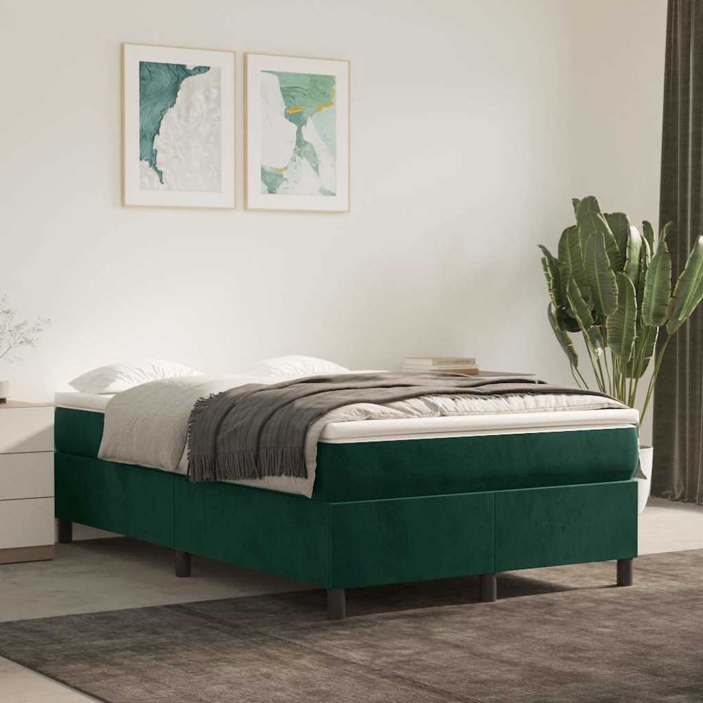 Boxspring met matras fluweel donkergroen 120x200 cm is nu te koop bij PeponiXL, paradijselijk wonen!