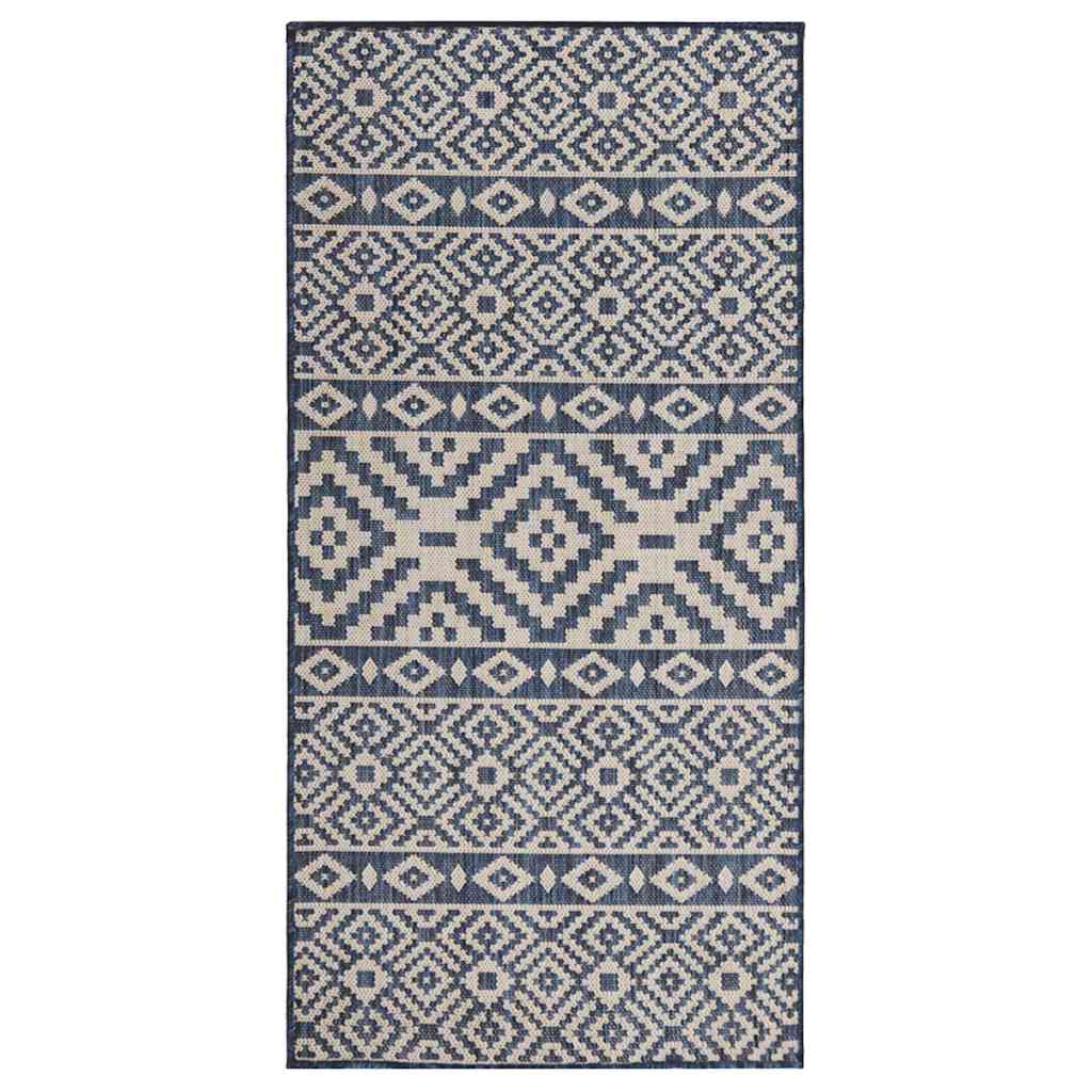Buitenkleed met patroon platgeweven 100x200 cm blauw is nu te koop bij PeponiXL, paradijselijk wonen!
