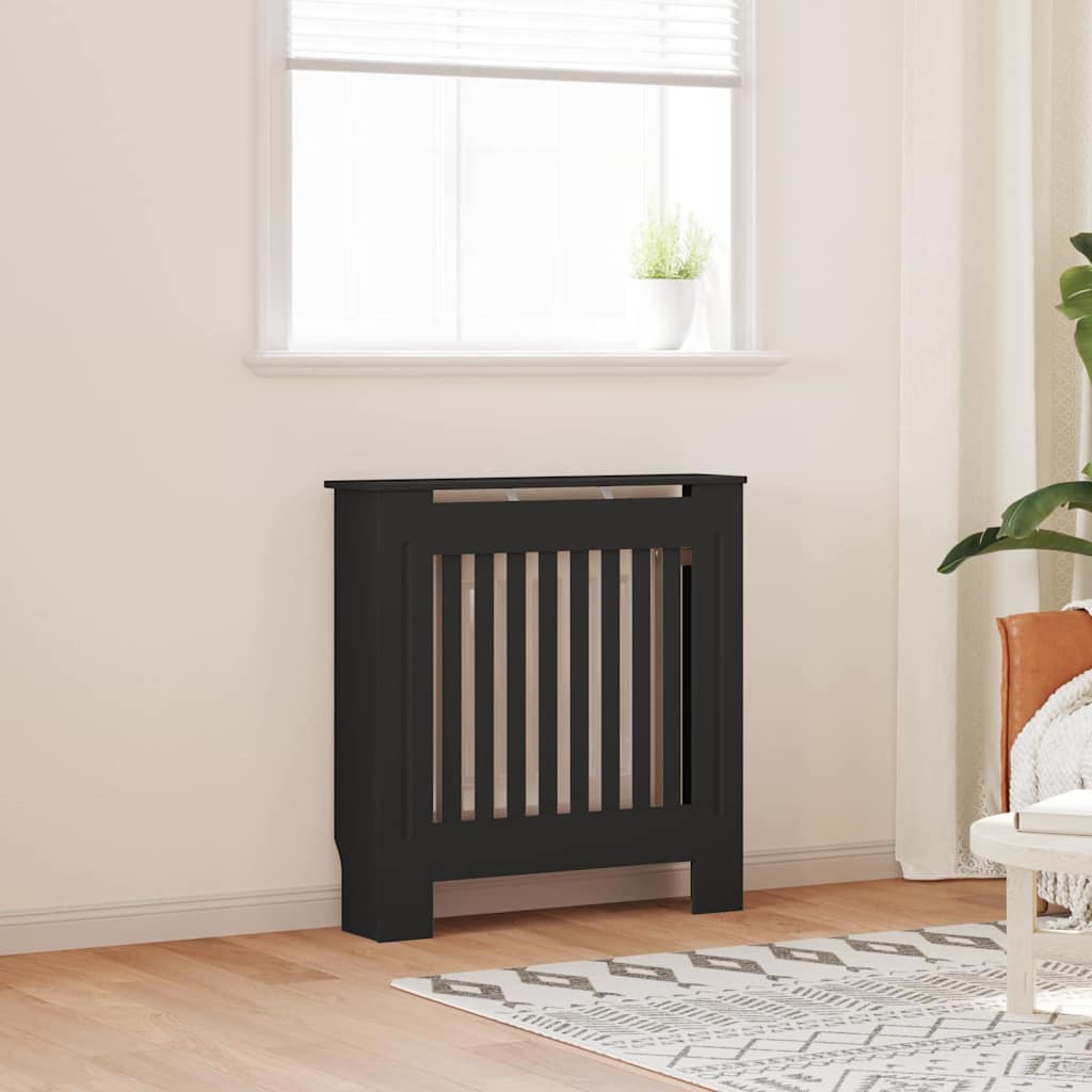 Radiatorafdekking Zwart 78 x 19 x 81,5cm Bewerkt hout is nu te koop bij PeponiXL, paradijselijk wonen!