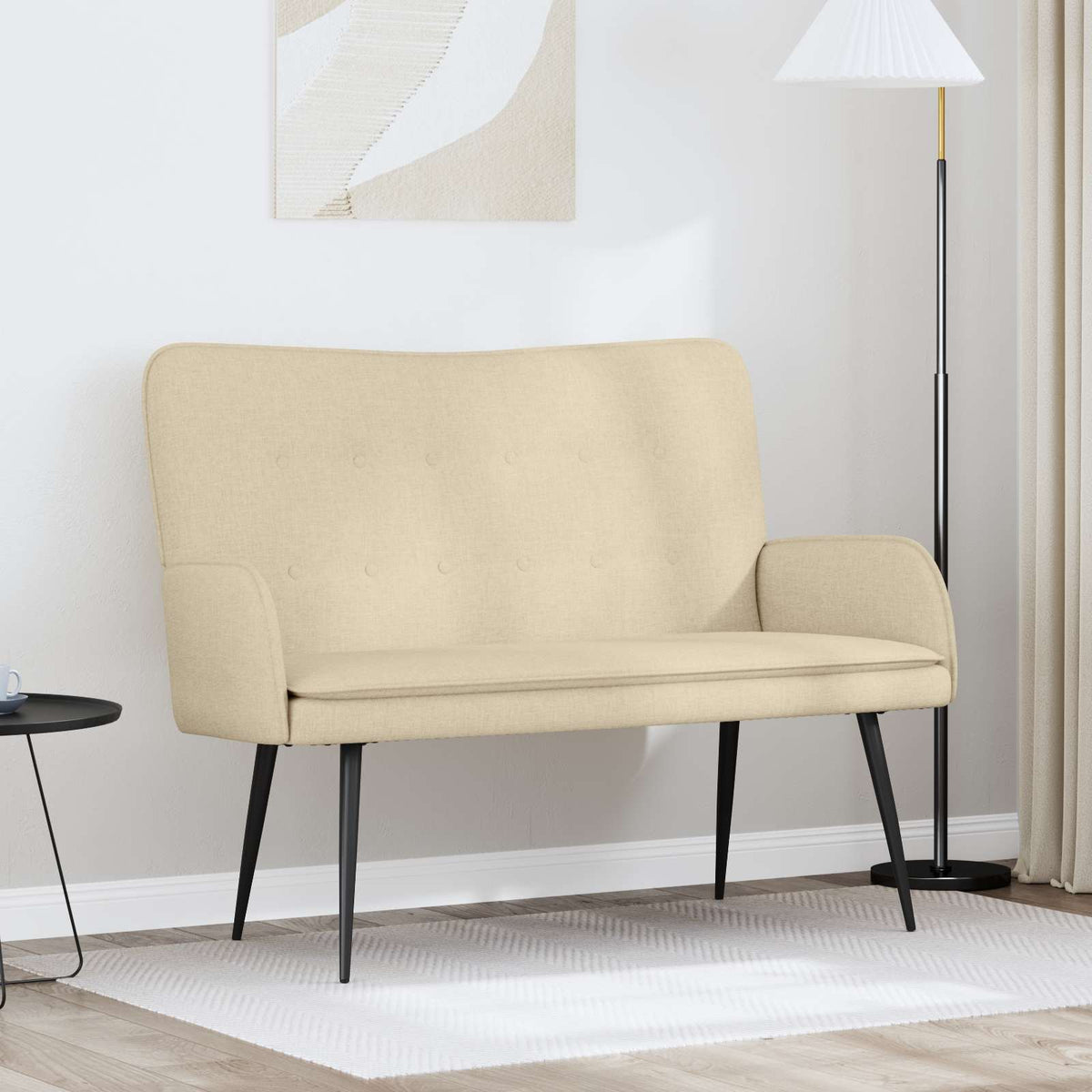 2-Zits Sofa Crème 115 x 61 x 87 cm Stof is nu te koop bij PeponiXL, paradijselijk wonen!