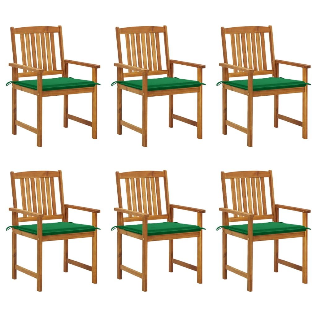 Tuinstoelen 6 st met kussens massief acaciahout is nu te koop bij PeponiXL, paradijselijk wonen!