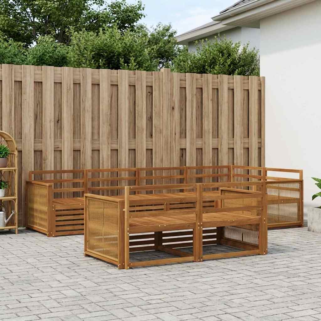 Buiten bankenset 7 pcs Naturel is nu te koop bij PeponiXL, paradijselijk wonen!