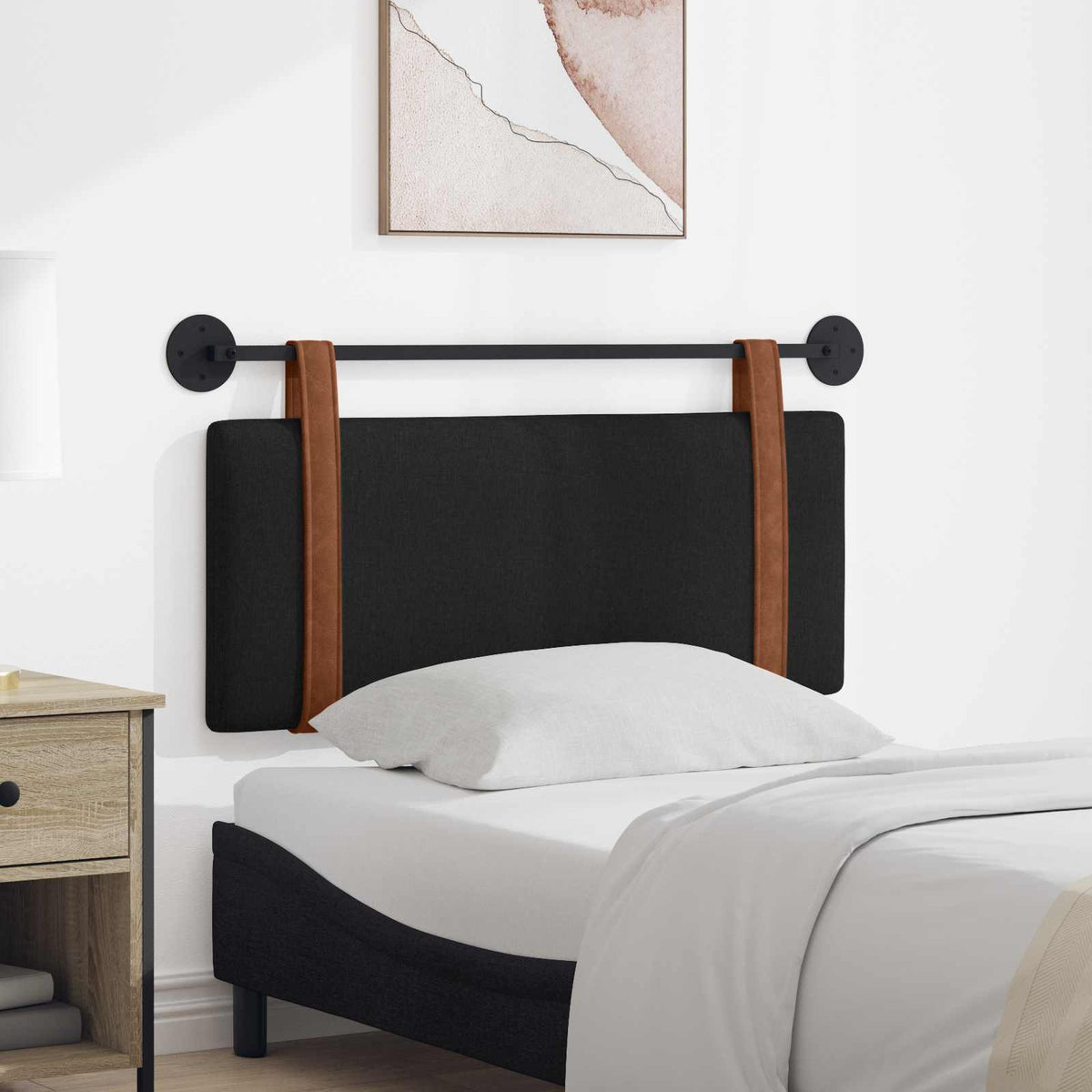 Hangend hoofdbord Zwart Antiek PU is nu te koop bij PeponiXL, paradijselijk wonen!