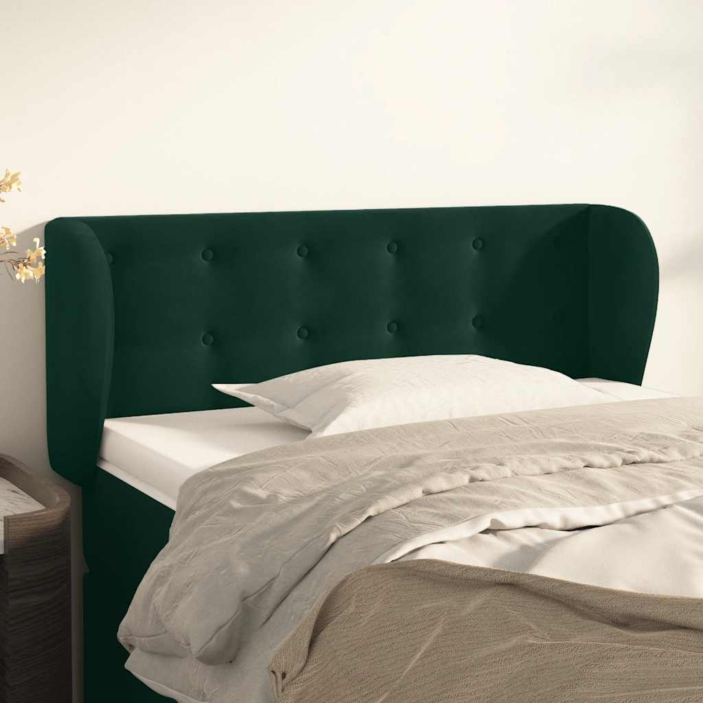 Hoofdbord met randen 83x23x78/88 cm fluweel donkergroen is nu te koop bij PeponiXL, paradijselijk wonen!