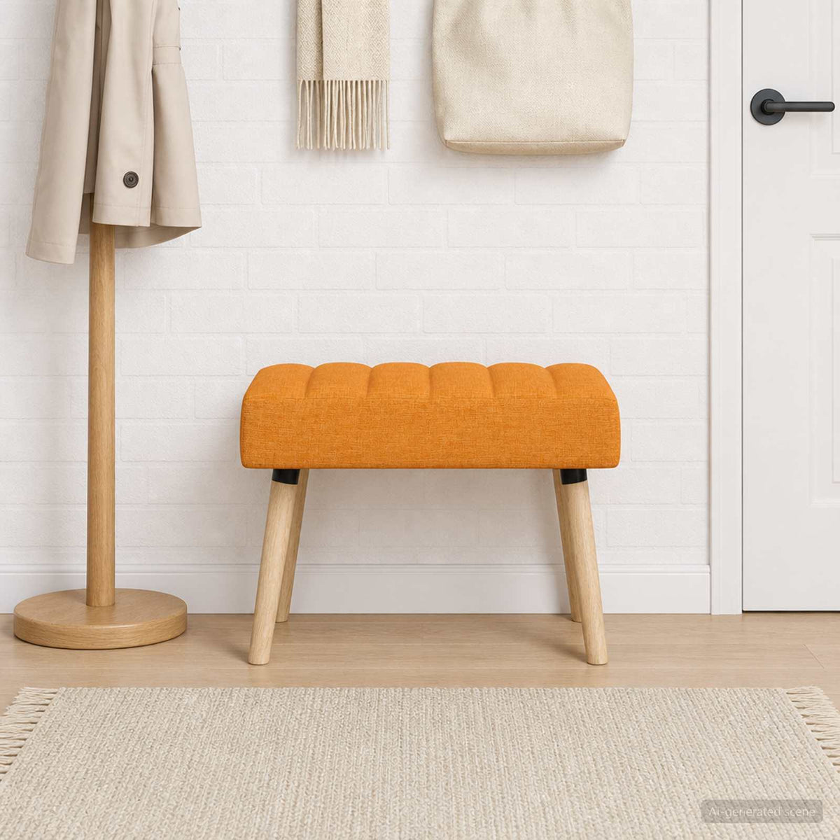 Kanaal-geplooide bank Donkergeel 60 x 40 x 45 cm Stof is nu te koop bij PeponiXL, paradijselijk wonen!