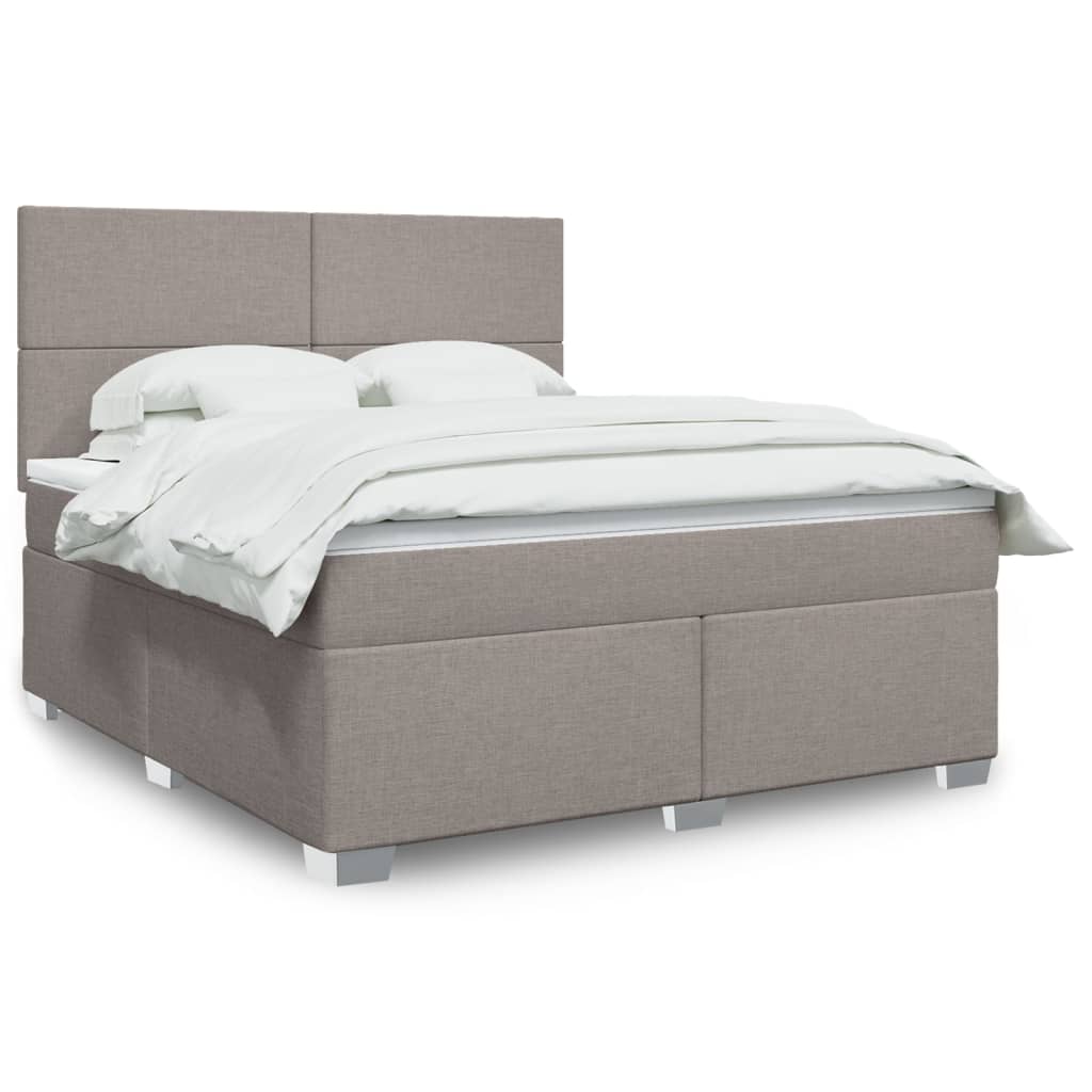Boxspring met matras stof taupe 180x200 cm is nu te koop bij PeponiXL, paradijselijk wonen!