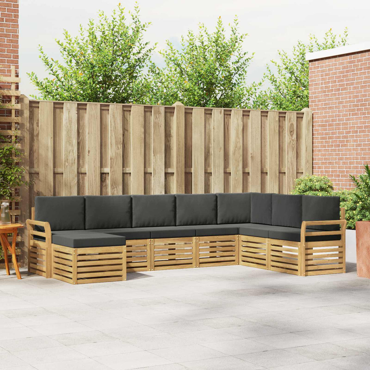 Buiten bankenset 8 pcs Wit en antracietkleurig is nu te koop bij PeponiXL, paradijselijk wonen!