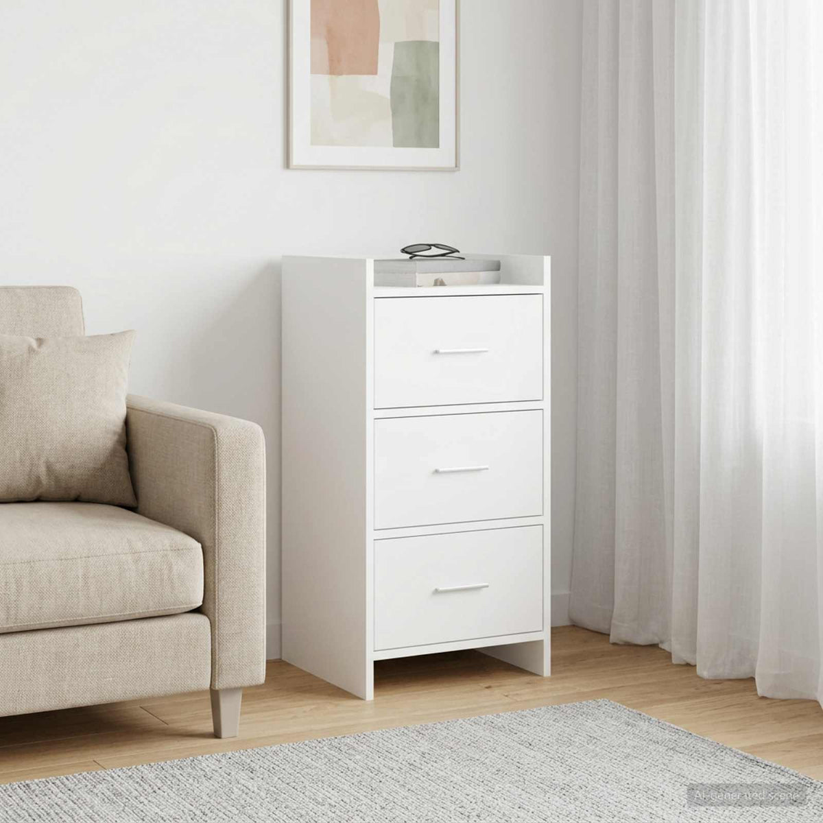 Dressoir Wit 40 x 36 x 80 cm Bewerkt hout is nu te koop bij PeponiXL, paradijselijk wonen!