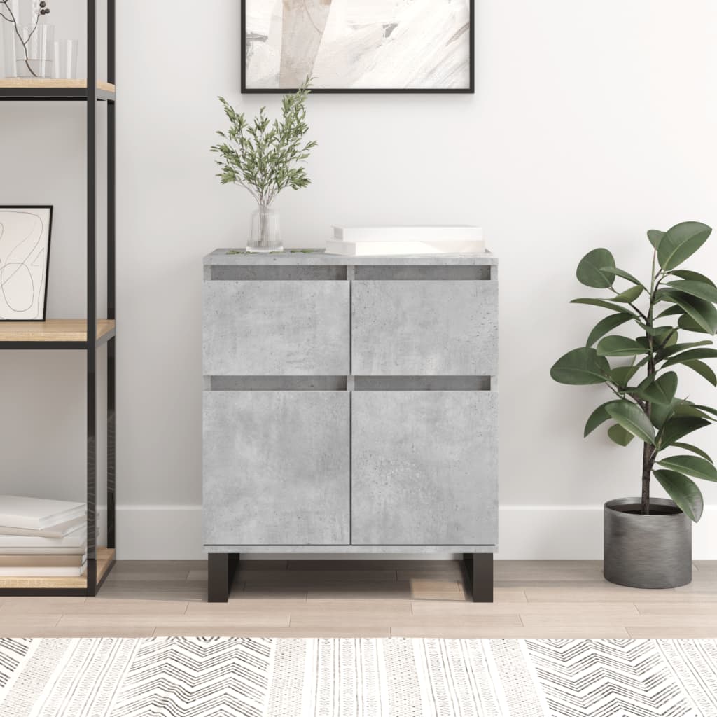Dressoir 60x35x70 cm bewerkt hout betongrijs is nu te koop bij PeponiXL, paradijselijk wonen!