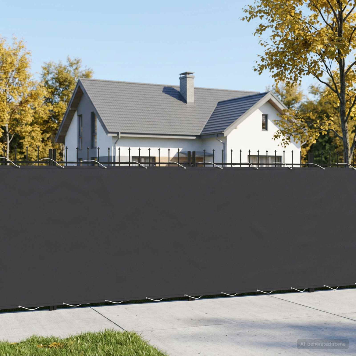 Balkon Privacy Scherm 1,2 x 15 m Stof met PU-coating Zwart is nu te koop bij PeponiXL, paradijselijk wonen!