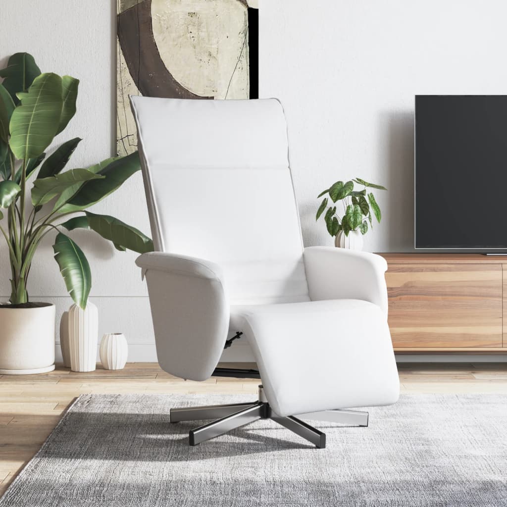 Fauteuil verstelbaar met voetensteun kunstleer wit is nu te koop bij PeponiXL, paradijselijk wonen!