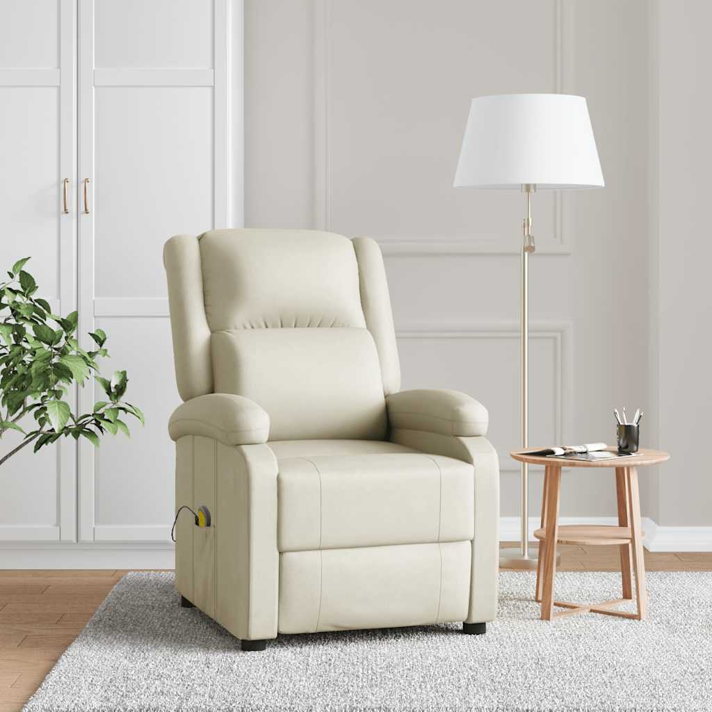 Massagestoel kunstleer crèmewit is nu te koop bij PeponiXL, paradijselijk wonen!