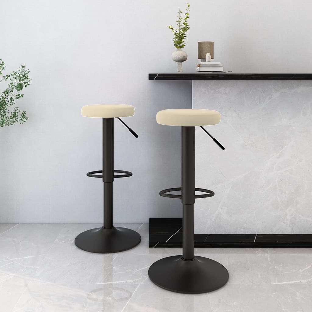 Barkrukken 2 st fluweel crèmekleurig is nu te koop bij PeponiXL, paradijselijk wonen!