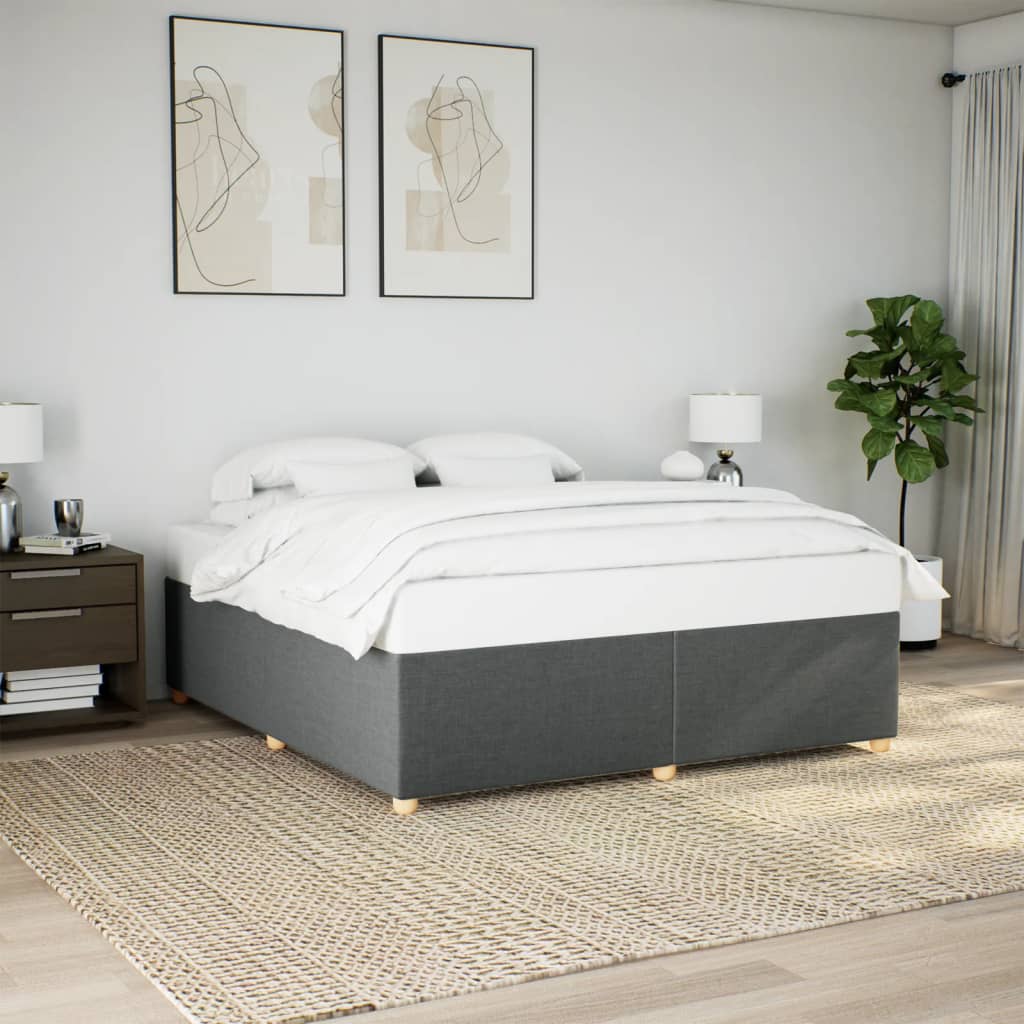 Bedframe zonder matras stof donkergrijs 200x200 cm is nu te koop bij PeponiXL, paradijselijk wonen!