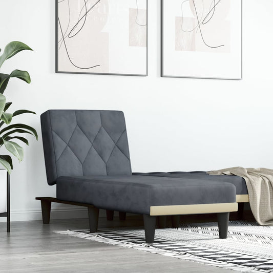 Chaise longue fluweel donkergrijs is nu te koop bij PeponiXL, paradijselijk wonen!