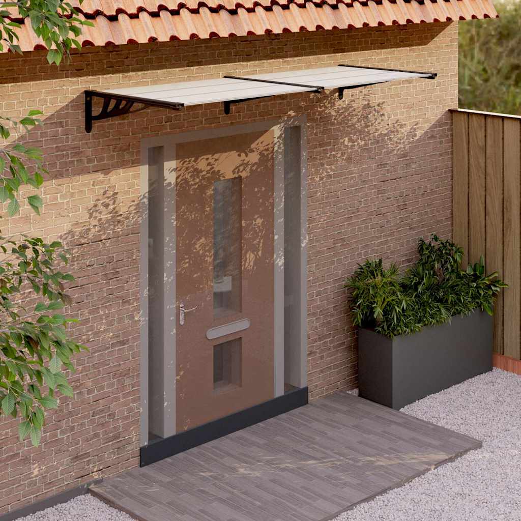 Deurluifel 239x90 cm polycarbonaat zwart en transparant is nu te koop bij PeponiXL, paradijselijk wonen!