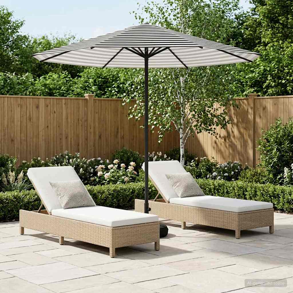 Tuinparasol met Basis 230 x 230 cm Polyester Rechthoekig is nu te koop bij PeponiXL, paradijselijk wonen!