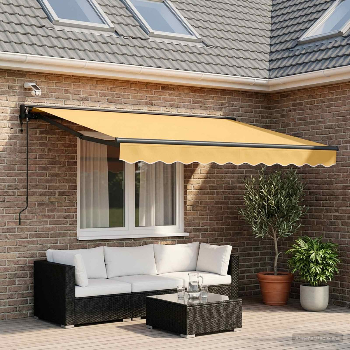 Elektrisch Uittrekbaar Zonnescherm Zand 3,5 x 2 m is nu te koop bij PeponiXL, paradijselijk wonen!
