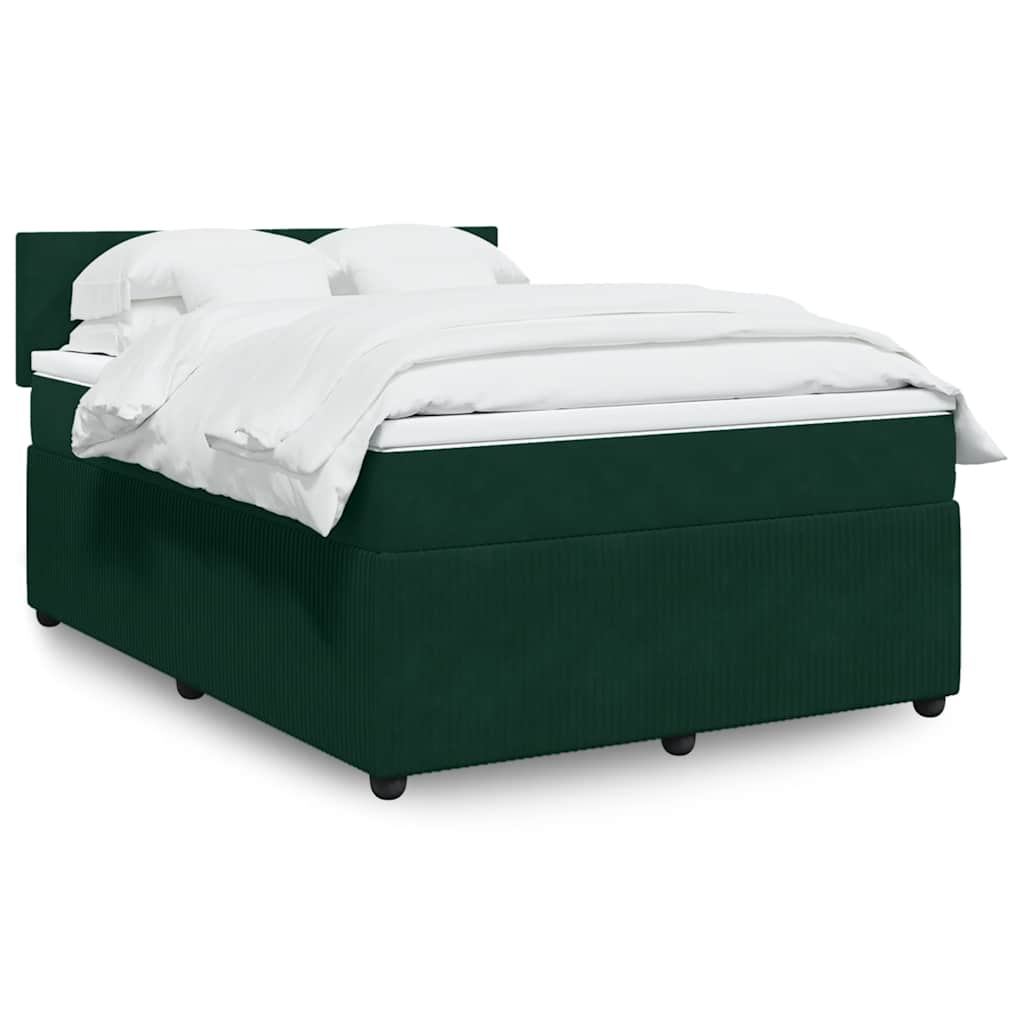 Boxspring met matras fluweel donkergroen 140x190 cm is nu te koop bij PeponiXL, paradijselijk wonen!