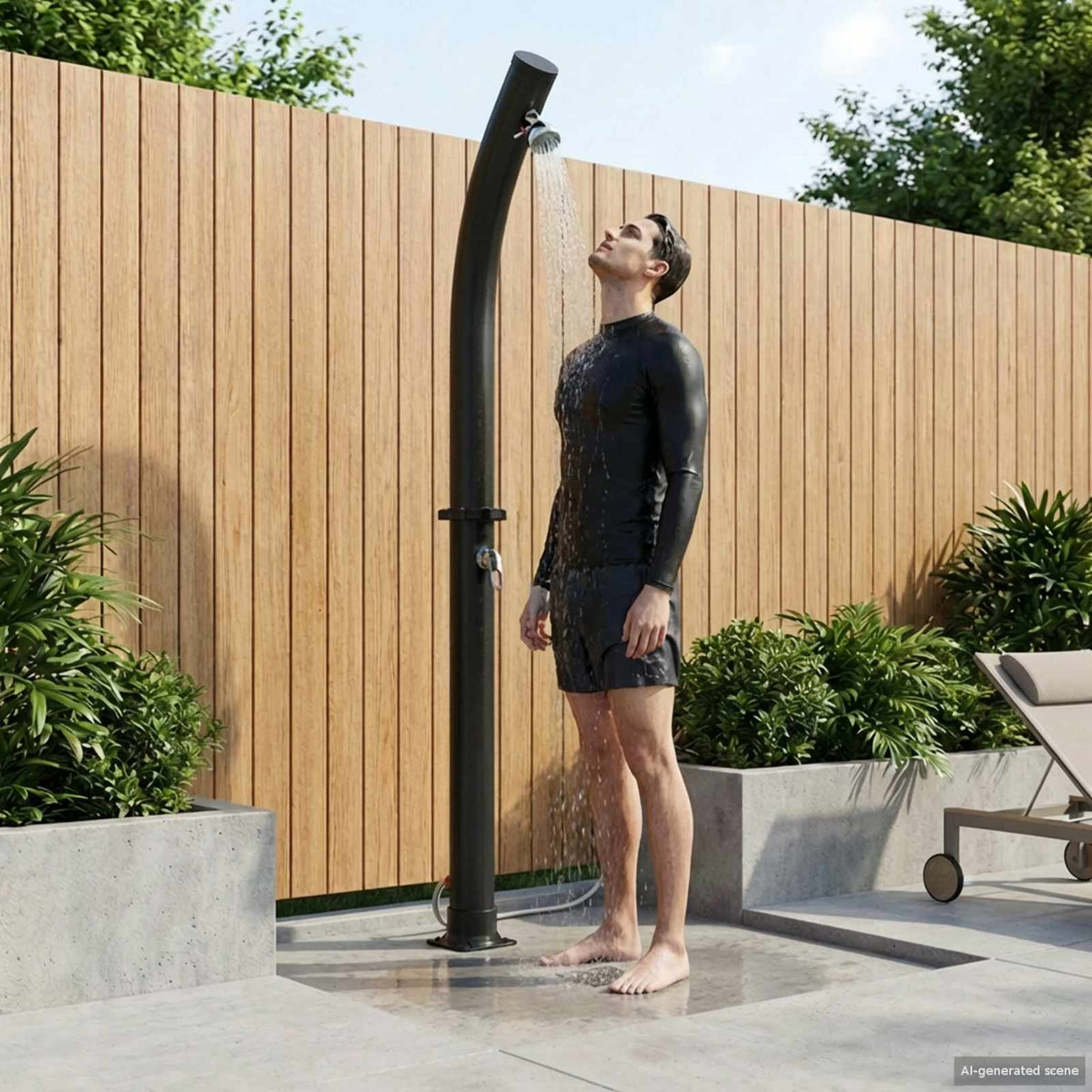 Zonne-douche met douchekop PVC, ABS, Zinklegering Zwart is nu te koop bij PeponiXL, paradijselijk wonen!
