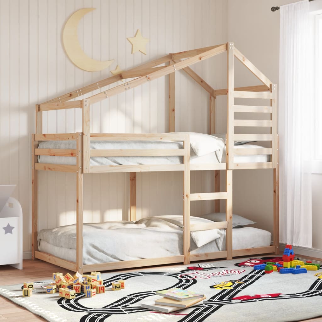 Stapelbedframe zonder matras massief grenenhout 90x200 cm is nu te koop bij PeponiXL, paradijselijk wonen!