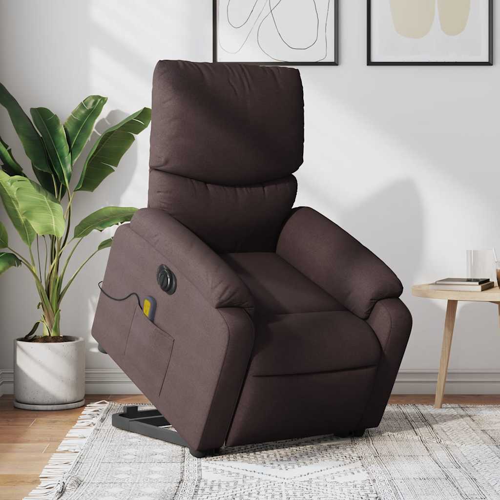 Sta-op-massagestoel elektrisch verstelbaar stof donkerbruin is nu te koop bij PeponiXL, paradijselijk wonen!