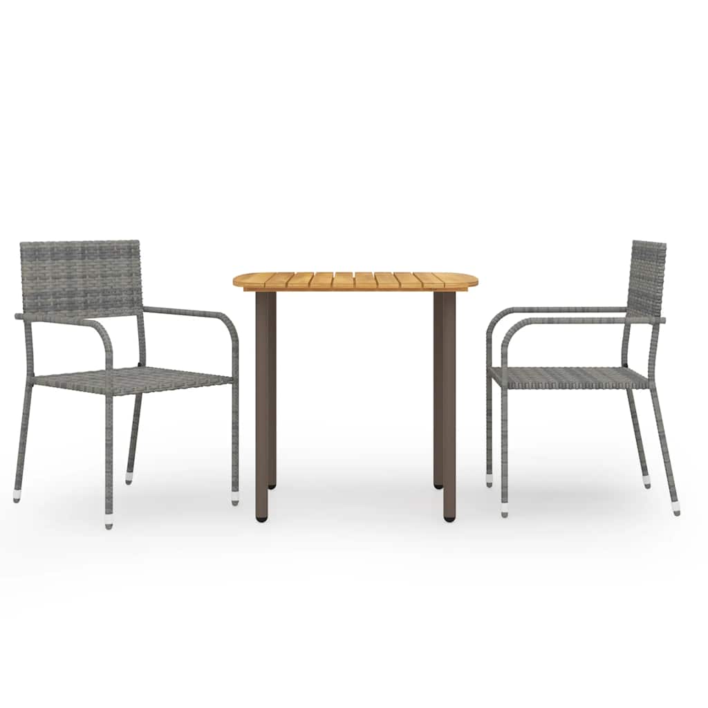 3-delige Tuinset poly rattan grijs is nu te koop bij PeponiXL, paradijselijk wonen!