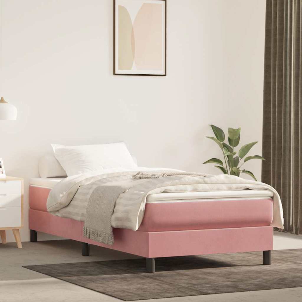 Pocketveringmatras medium 80x220x20 cm fluweel roze is nu te koop bij PeponiXL, paradijselijk wonen!
