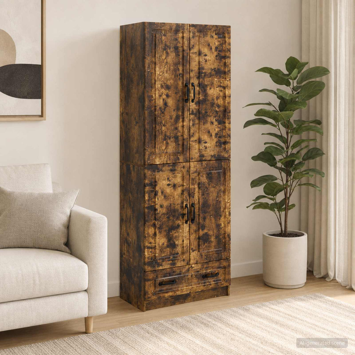 Kastenset 2 pcs Gerookt eiken Bewerkt hout is nu te koop bij PeponiXL, paradijselijk wonen!