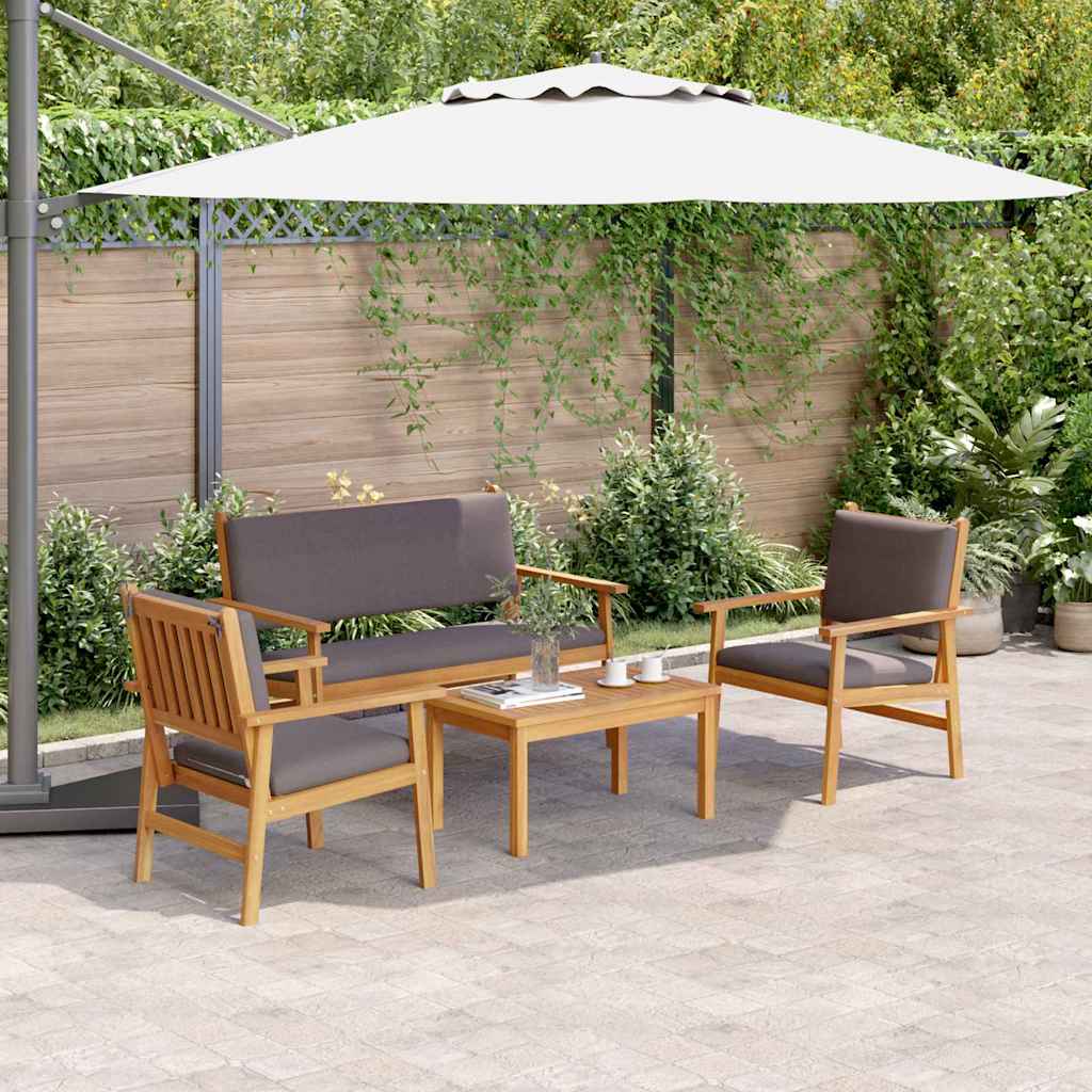 Tuinbankenset 4 pcs Bruin 120 x 65,5 x 79 cm Massief Acaciahout is nu te koop bij PeponiXL, paradijselijk wonen!