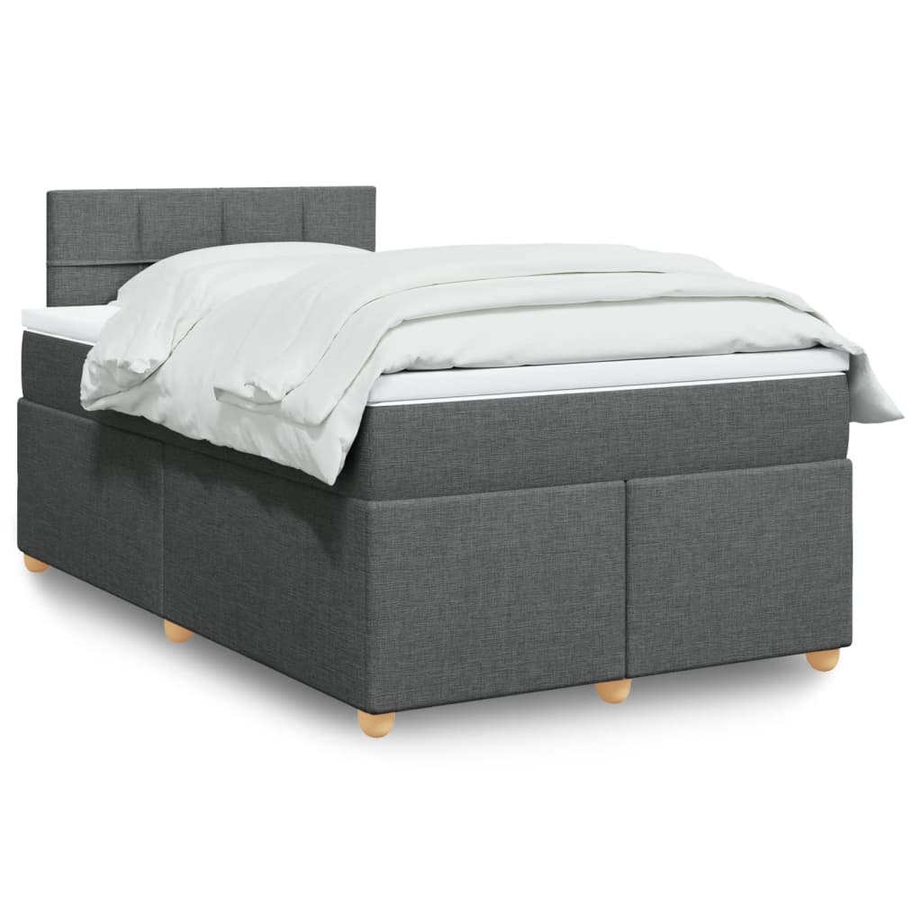 Boxspring met matras stof donkergrijs 120x200 cm is nu te koop bij PeponiXL, paradijselijk wonen!