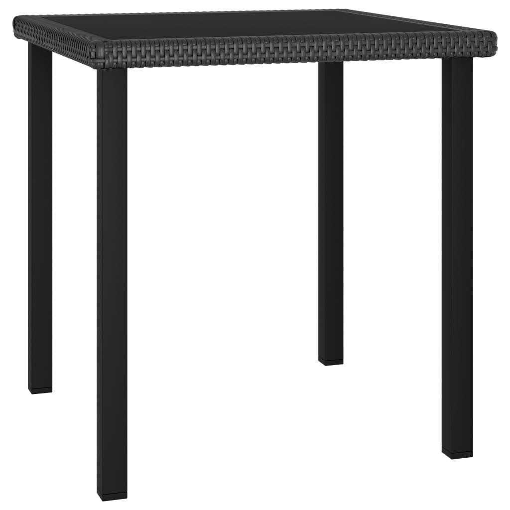 Tuintafel 70x70x73 cm poly rattan zwart is nu te koop bij PeponiXL, paradijselijk wonen!