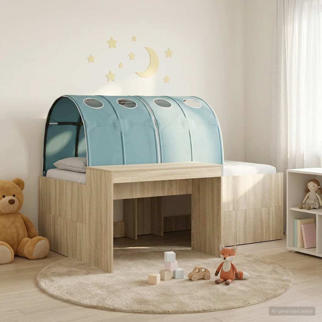 Hoge Bed Frame met Bureau voor Kinderen 3 st Bewerkt hout is nu te koop bij PeponiXL, paradijselijk wonen!