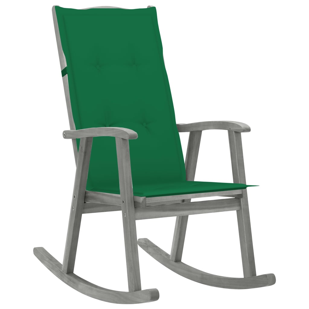 Schommelstoel met kussens massief acaciahout grijs is nu te koop bij PeponiXL, paradijselijk wonen!