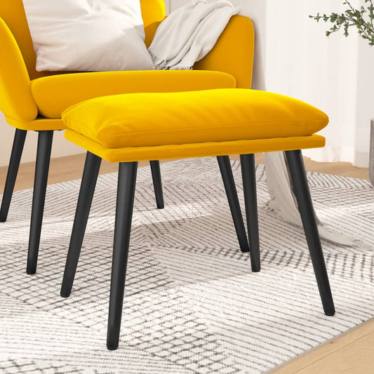 Voetenbank 45x29,5x35 cm fluweel mosterdgeel is nu te koop bij PeponiXL, paradijselijk wonen!
