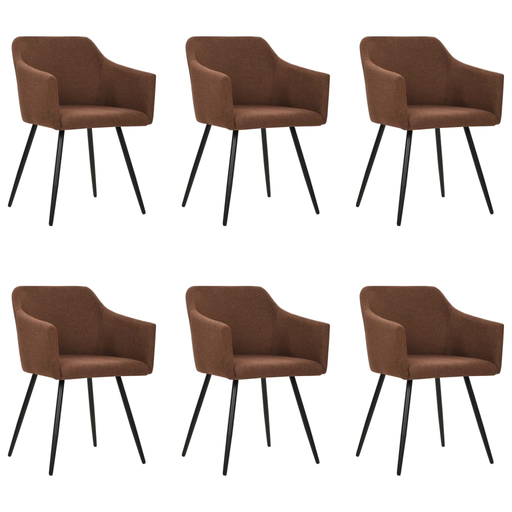 Eetkamerstoelen 6 st stof bruin is nu te koop bij PeponiXL, paradijselijk wonen!