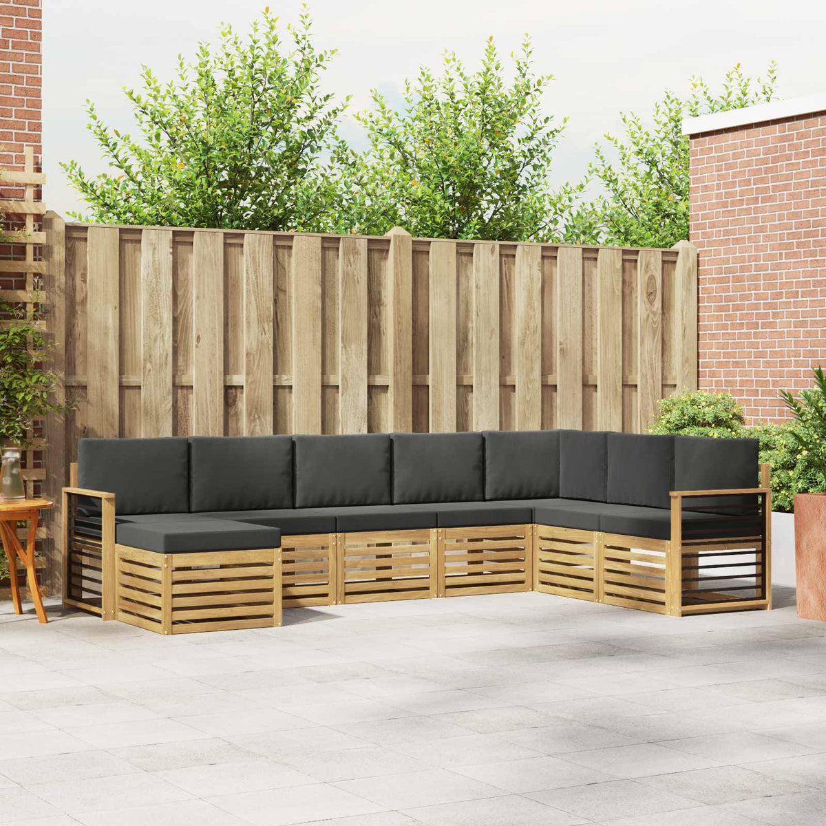 Buiten bankenset 8 pcs Wit en antracietkleurig is nu te koop bij PeponiXL, paradijselijk wonen!