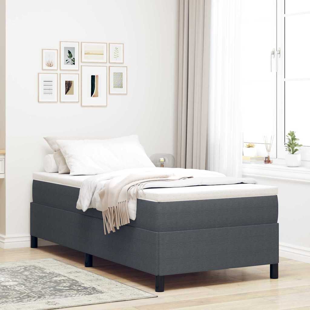 Boxspringbed Donkergrijs 90 x 190 cm Katoen Stof is nu te koop bij PeponiXL, paradijselijk wonen!