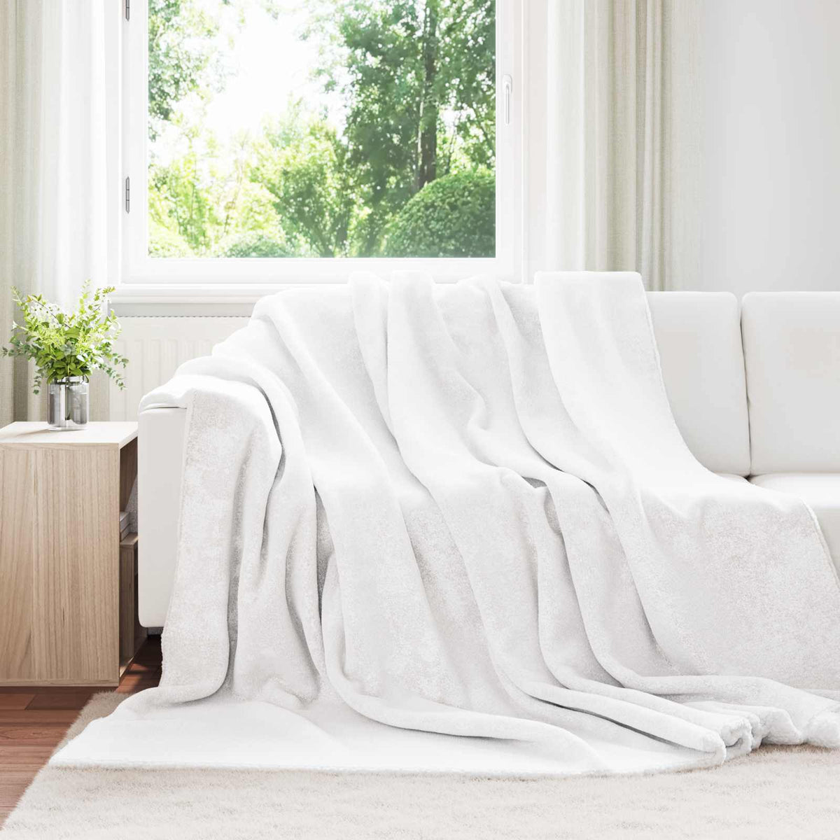 Gooi Deken Wit 220 x 240 cm Fleece is nu te koop bij PeponiXL, paradijselijk wonen!